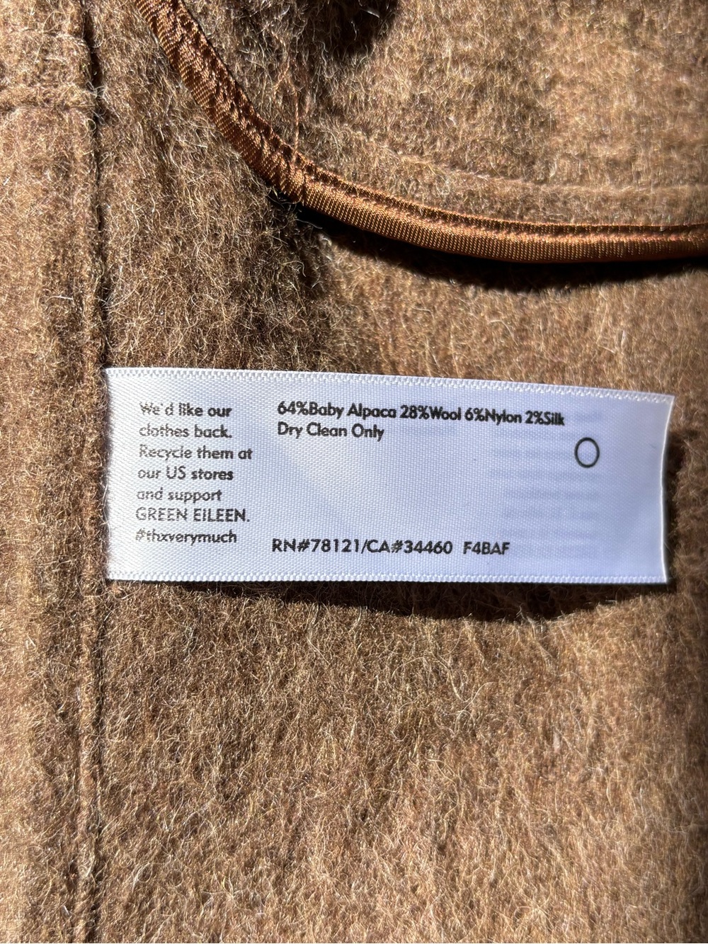 Eileen Fisher Baby Alpaca Wool Blend Cocoon Coat - Picture 10 of 11